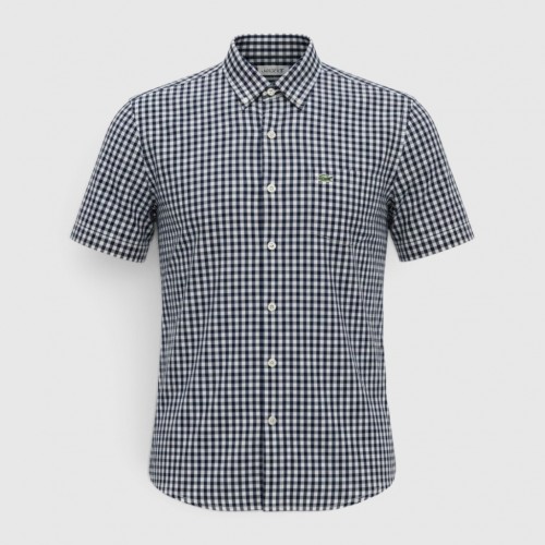 Lacoste Navy Καρό Πουκάμισο Short Sleeve / Pre-Owned